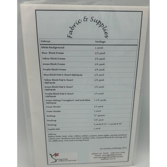 Quilt Pattern Spring Flowers 61 X 61 Garden Theme By The Teachers Pet - Picture 2 of 2